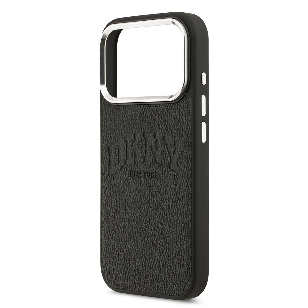 Apple iPhone 17 Pro Kılıf DKNY Orjinal Lisanslı M-safe Şarj Özellikli PU Deri Kabartmalı Kapak