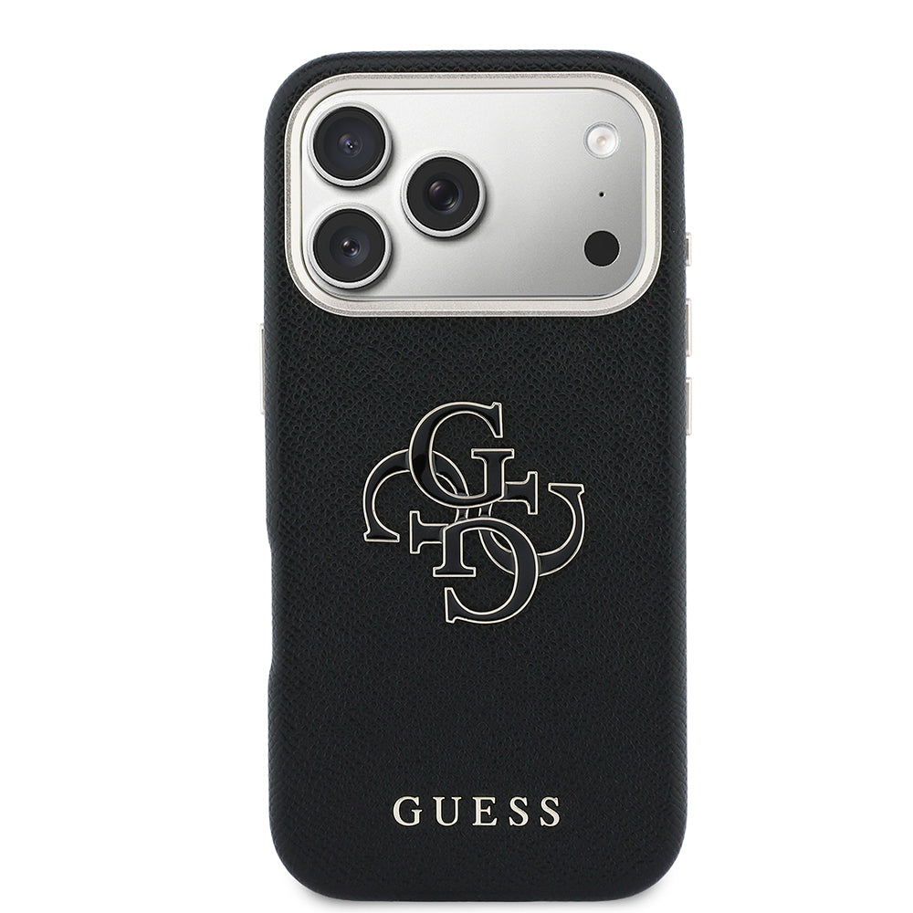 Apple iPhone 17 Pro Kılıf Guess Orjinal Lisanslı 4G Büyük Metal Kamera Çerçeveli PU Deri Resin Kapak