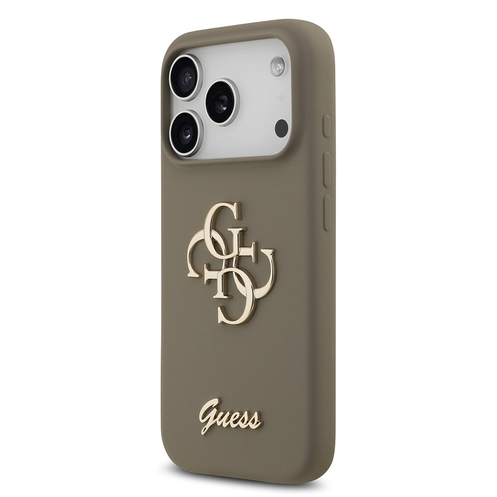 Apple iPhone 17 Pro Kılıf Guess Orjinal Lisanslı Grained Yazı Logolu Kapak