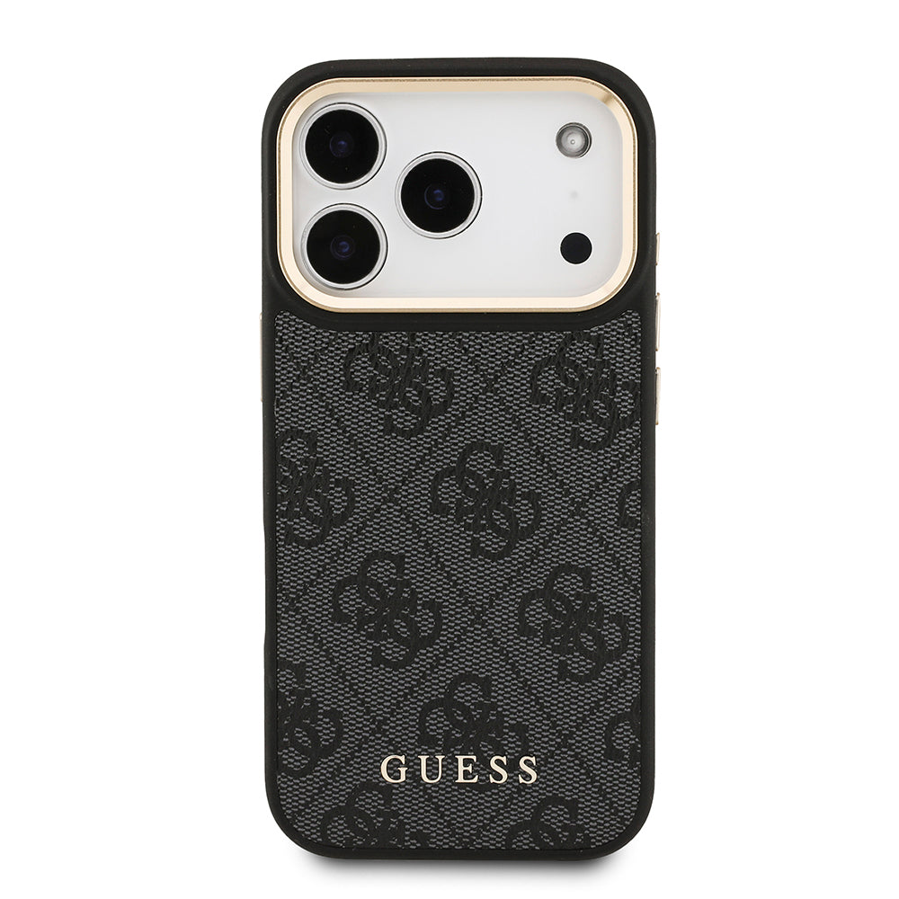 Apple iPhone 17 Pro Kılıf Guess Orjinal Lisanslı M-safe Şarj Özellikli 4G Metal Büyük Logolu Kartlıklı Kapak