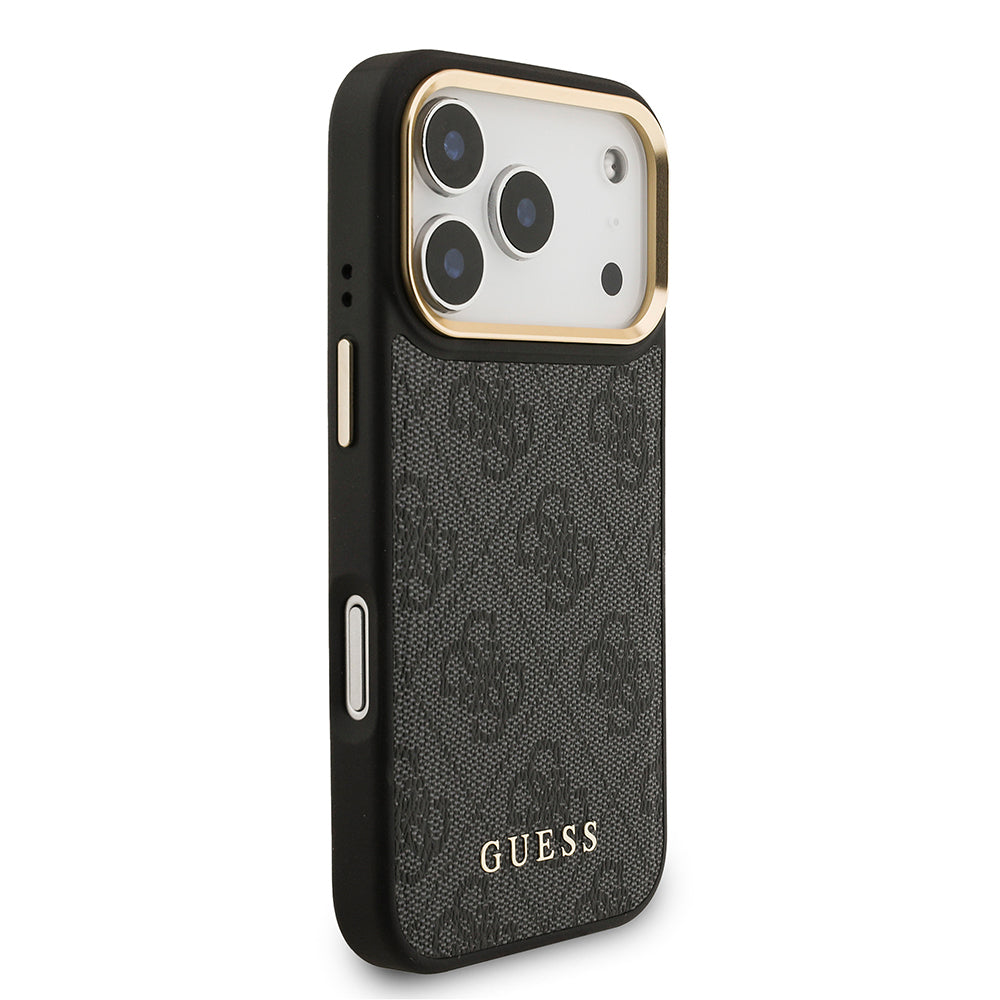 Apple iPhone 17 Pro Kılıf Guess Orjinal Lisanslı M-safe Şarj Özellikli 4G Metal Büyük Logolu Kartlıklı Kapak