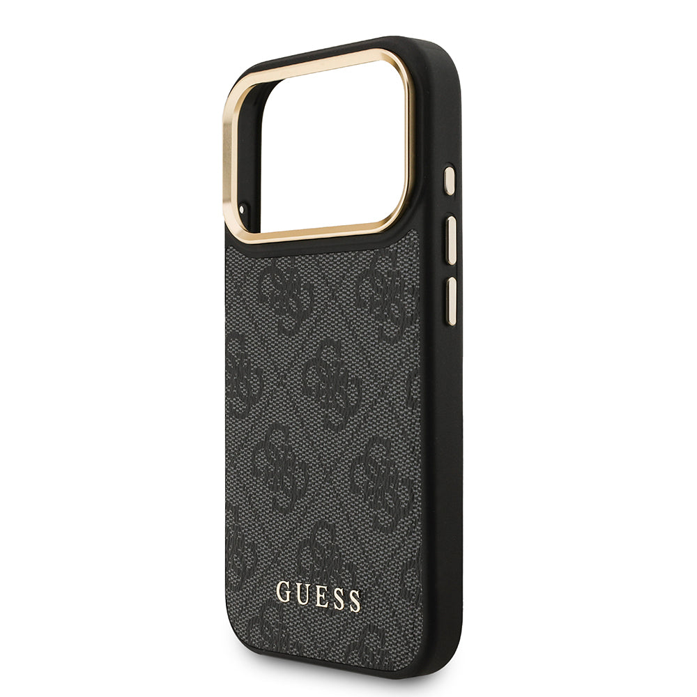 Apple iPhone 17 Pro Kılıf Guess Orjinal Lisanslı M-safe Şarj Özellikli 4G Metal Büyük Logolu Kartlıklı Kapak
