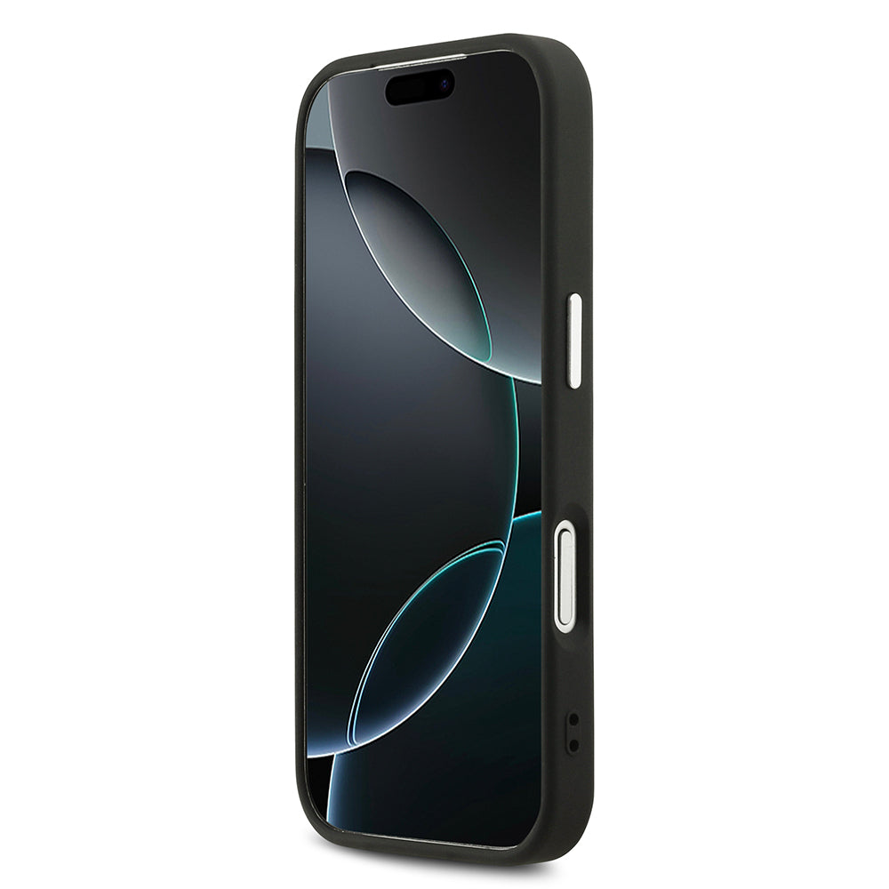 Apple iPhone 17 Pro Kılıf Guess Orjinal Lisanslı M-safe Şarj Özellikli Sıcak Baskılı Klasik Yazı Logolu PU Deri Peony Kapak