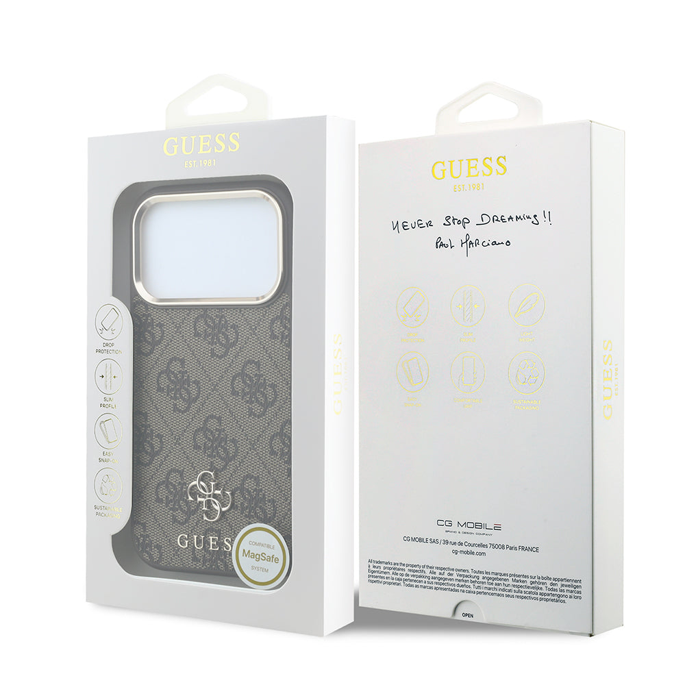 Apple iPhone 17 Pro Kılıf Guess Orjinal Lisanslı M-safe Şarj Özellikli Small 4G Classic Logolu Kapak