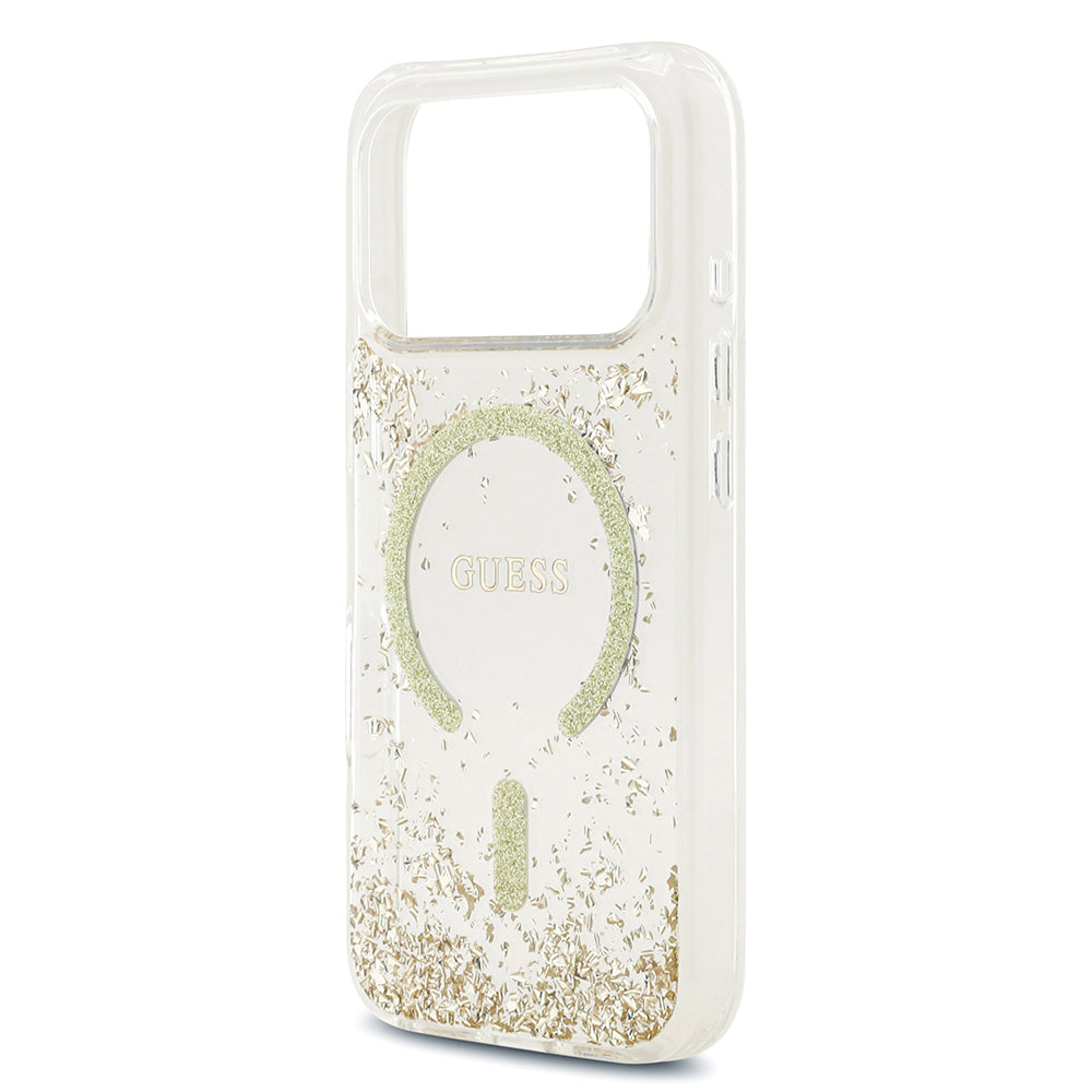 Apple iPhone 17 Pro Kılıf Guess Orjinal Lisanslı M-safe Şarj Özellikli Transparan Resin Bottom Kapak