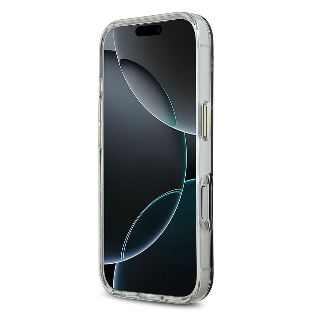 Apple iPhone 17 Pro Kılıf Guess Orjinal Lisanslı Metal Kamera Çerçeveli Simli Aynalı Kapak