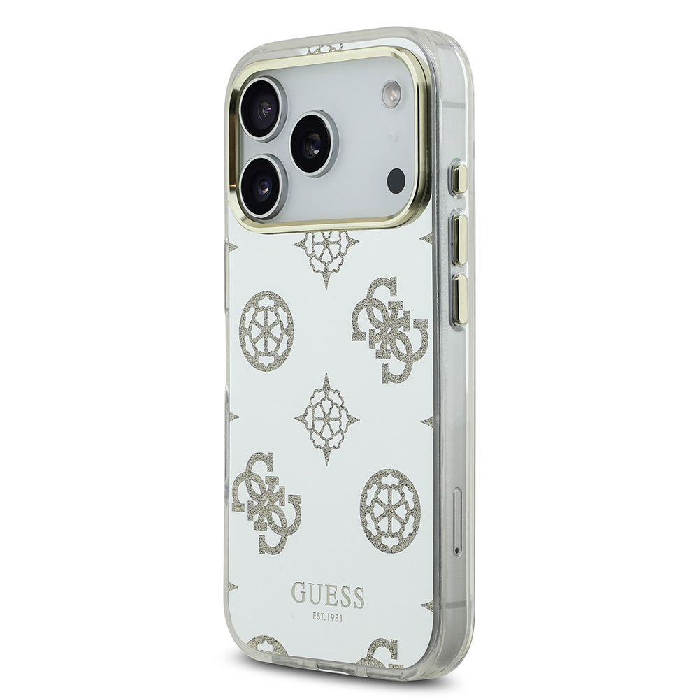 Apple iPhone 17 Pro Kılıf Guess Orjinal Lisanslı Metal Kamera Çerçeveli Simli Aynalı Kapak