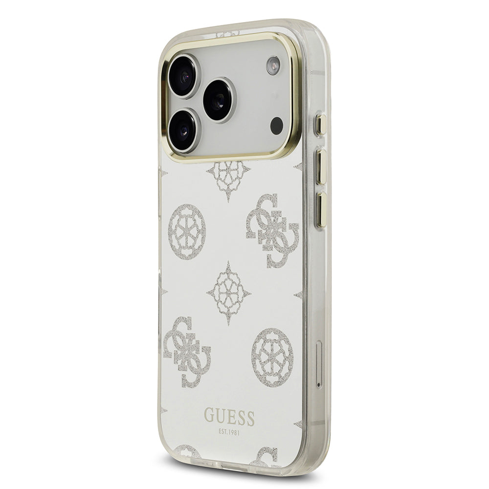 Apple iPhone 17 Pro Kılıf Guess Orjinal Lisanslı Metal Kamera Çerçeveli Simli Aynalı Kapak