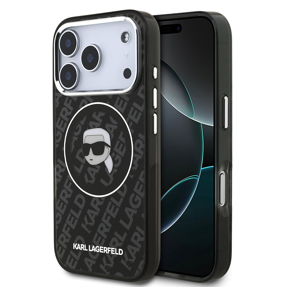 Apple iPhone 17 Pro Kılıf Karl Lagerfeld Orjinal Lisanslı IML Baskılı KL Heads Kapak