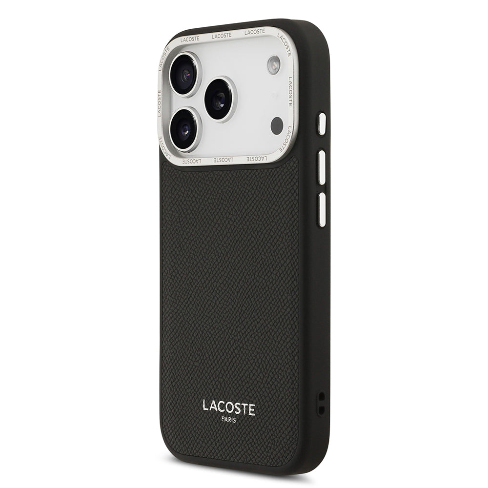 Apple iPhone 17 Pro Kılıf Lacoste Orjinal Lisanslı M-safe Şarj Özellikli Champs Elysees PU Deri Tasarımlı Kapak