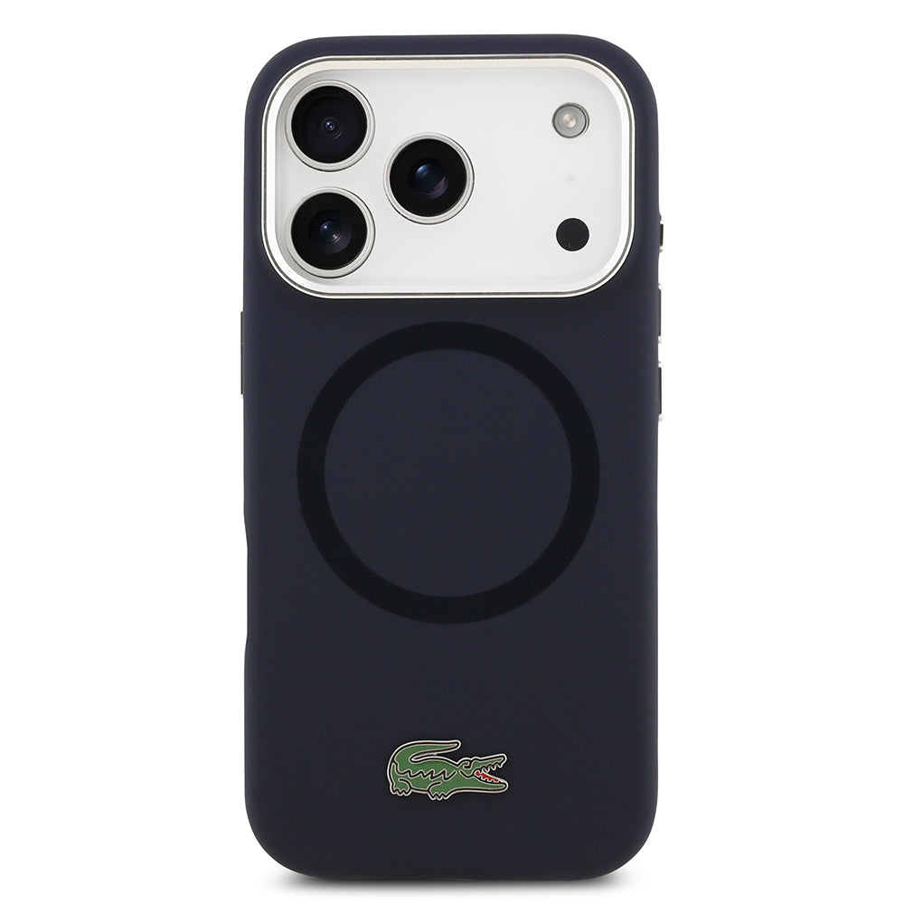Apple iPhone 17 Pro Kılıf Lacoste Orjinal Lisanslı M-safe Şarj Özellikli İkonik Logolu Metal Kamera Çerçeveli Silikon Kapak