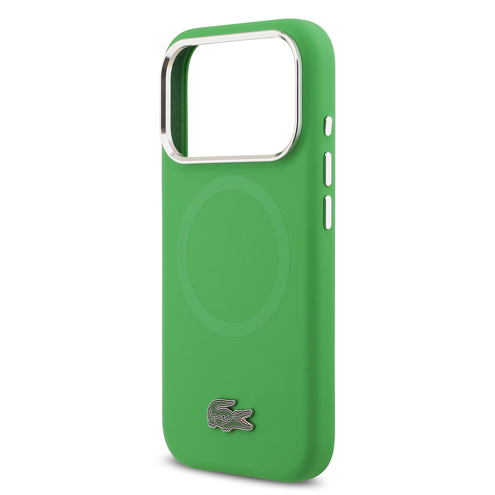 Apple iPhone 17 Pro Kılıf Lacoste Orjinal Lisanslı M-safe Şarj Özellikli İkonik Logolu Metal Kamera Çerçeveli Silikon Kapak