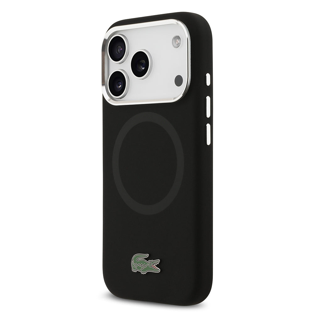Apple iPhone 17 Pro Kılıf Lacoste Orjinal Lisanslı M-safe Şarj Özellikli İkonik Logolu Metal Kamera Çerçeveli Silikon Kapak