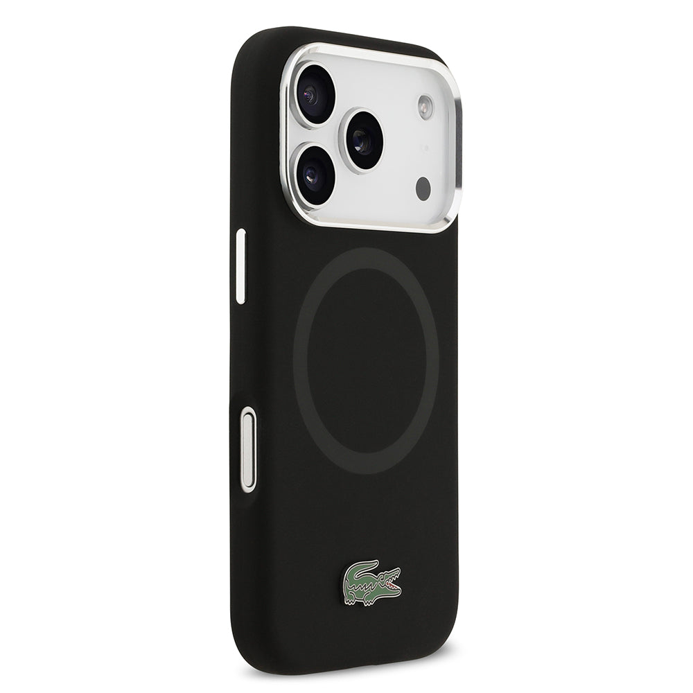 Apple iPhone 17 Pro Kılıf Lacoste Orjinal Lisanslı M-safe Şarj Özellikli İkonik Logolu Metal Kamera Çerçeveli Silikon Kapak