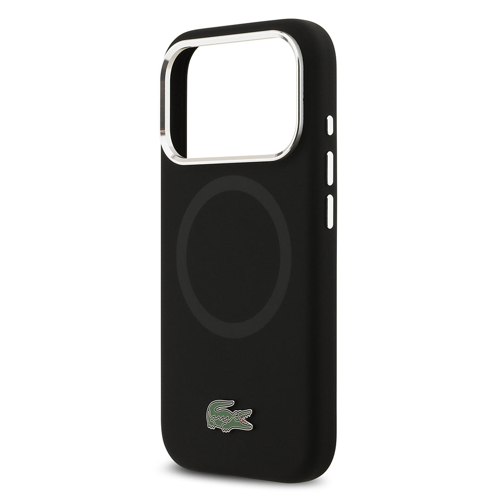Apple iPhone 17 Pro Kılıf Lacoste Orjinal Lisanslı M-safe Şarj Özellikli İkonik Logolu Metal Kamera Çerçeveli Silikon Kapak