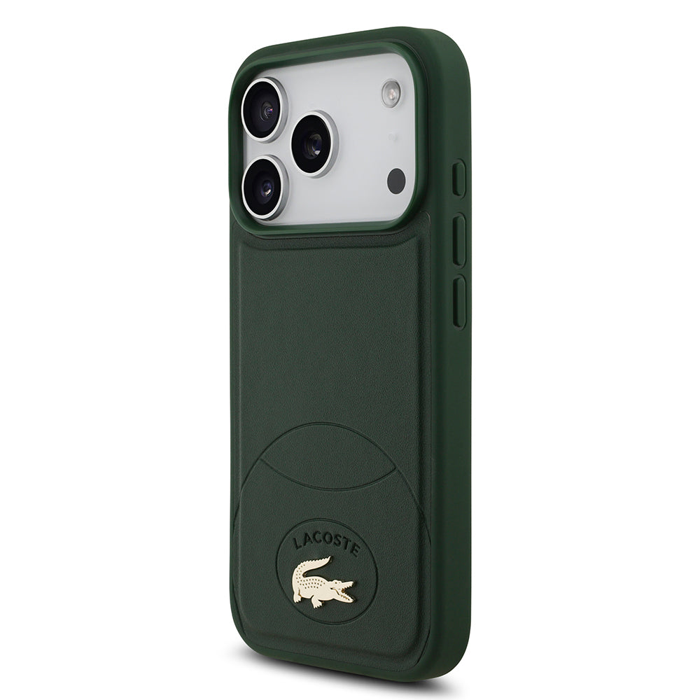 Apple iPhone 17 Pro Kılıf Lacoste Orjinal Lisanslı M-safe Şarj Özellikli PU Deri Tasarımlı Metal Logolu Kapak
