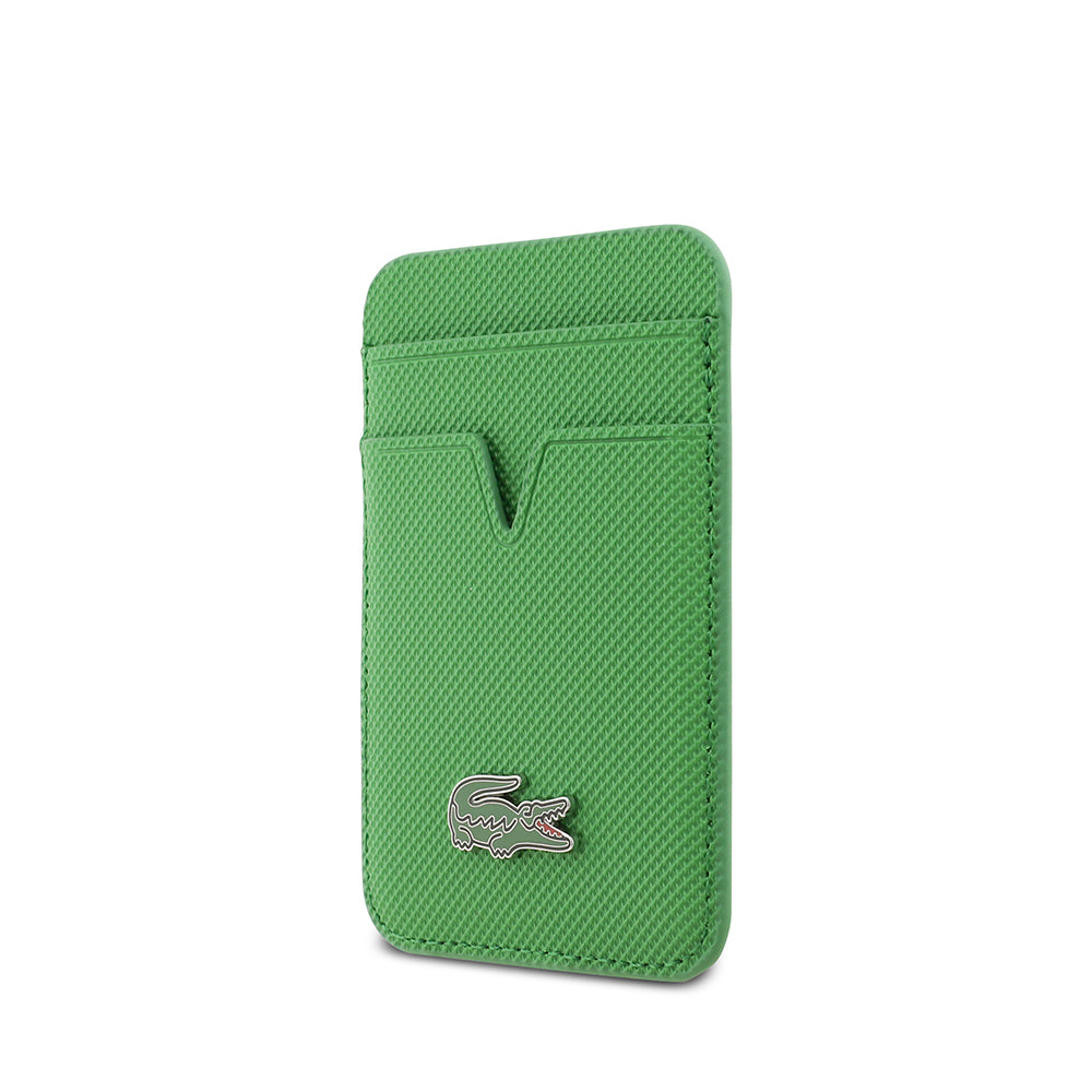 Apple iPhone 17 Pro Kılıf Lacoste Orjinal Lisanslı M-safe Şarj Özellikli PU Pike Desenli Metal Logolu Kartlıklı Kapak