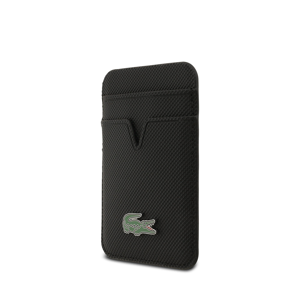 Apple iPhone 17 Pro Kılıf Lacoste Orjinal Lisanslı M-safe Şarj Özellikli PU Pike Desenli Metal Logolu Kartlıklı Kapak