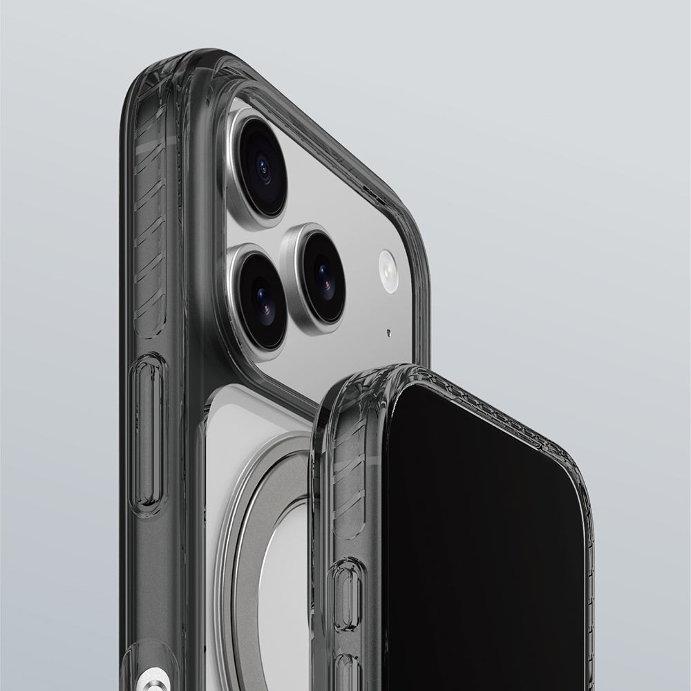 Apple iPhone 17 Pro Kılıf M-Safe Şarj Özellikli Airbag Tasarımlı Standlı AmazingThing Titan Pro MagSpin Kapak