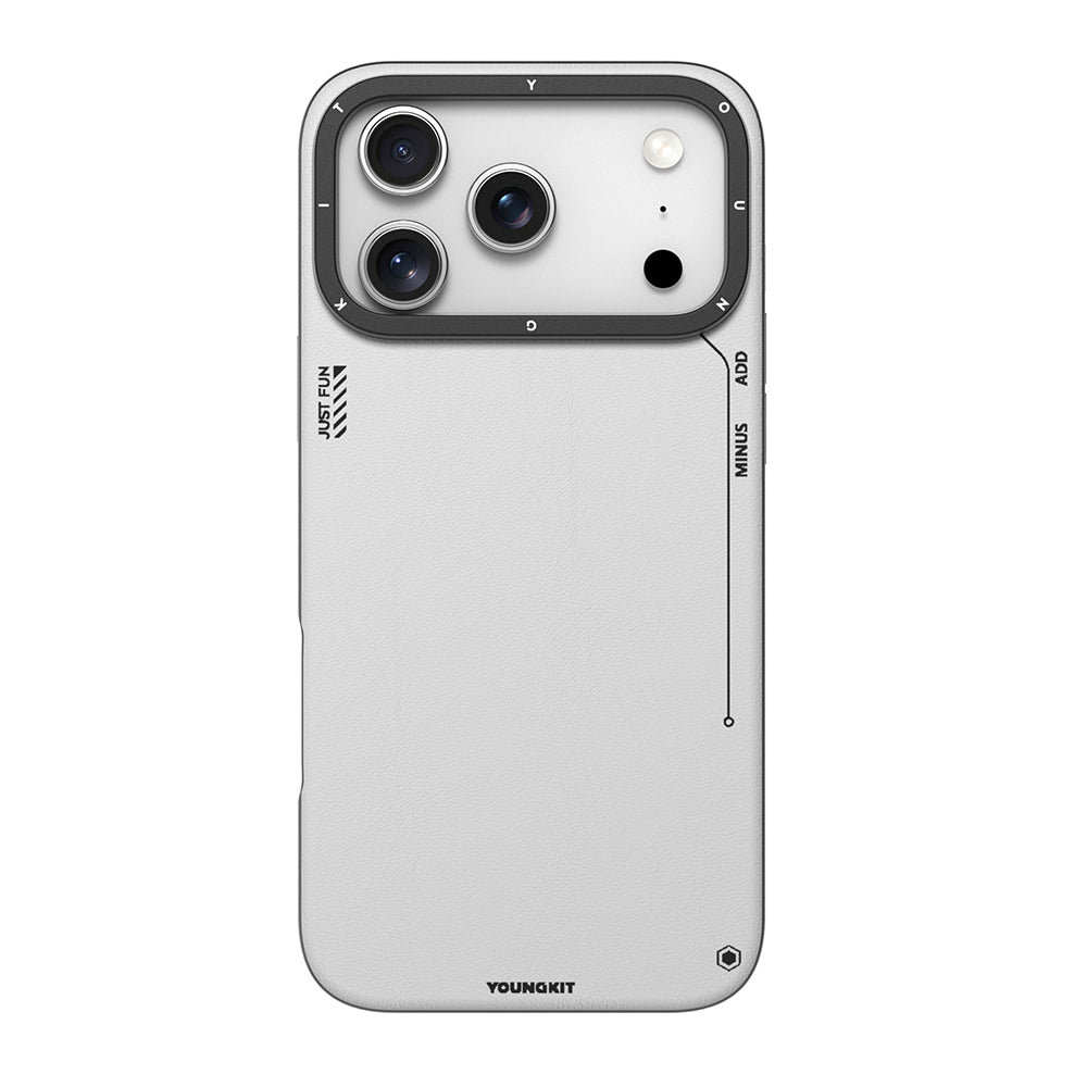 Apple iPhone 17 Pro Kılıf M-safe Şarj Özellikli Basit Mat Deri Desenli Youngkit Tech Fashion Serisi Kapak