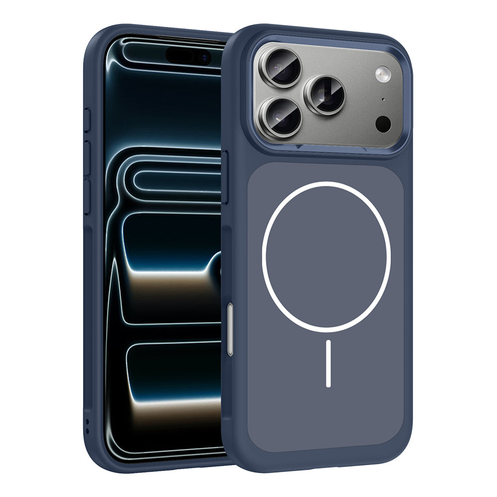 Apple iPhone 17 Pro Kılıf M-Safe Şarj Özellikli Metal Kamera Çerçeveli Zore Sanremo Silikon Kapak