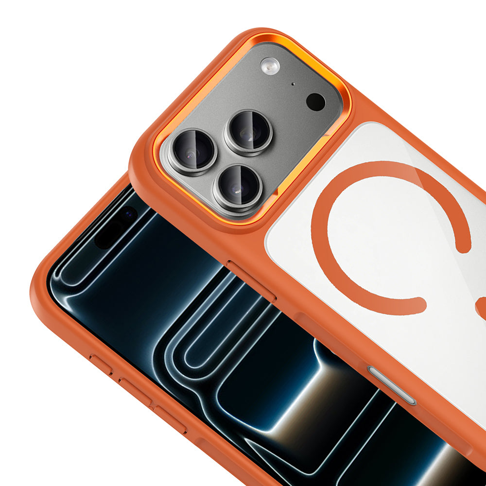 Apple iPhone 17 Pro Kılıf M-Safe Şarj Özellikli Metal Kamera Çerçeveli Zore Tiko Kapak