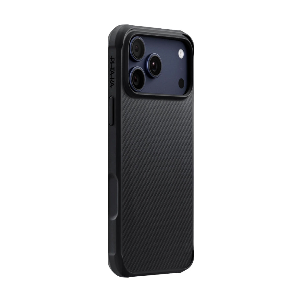 Apple iPhone 17 Pro Kılıf M-safe Şarj Özellikli Pitaka Aramid Pro Guard Serisi Black-Gray Kapak