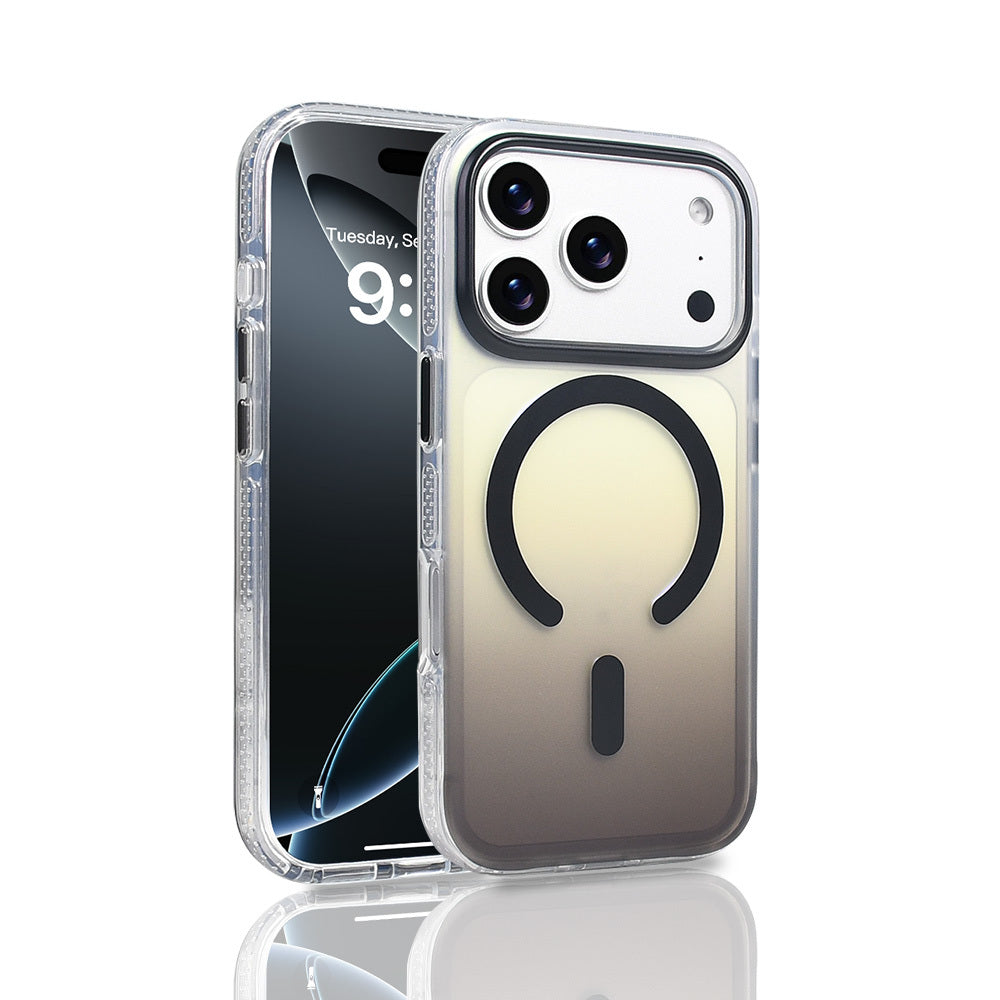 Apple iPhone 17 Pro Kılıf M-safe Şarj Özellikli Transparan Renk Geçişli Zore Toros Kapak