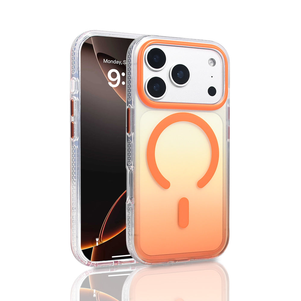 Apple iPhone 17 Pro Kılıf M-safe Şarj Özellikli Transparan Renk Geçişli Zore Toros Kapak
