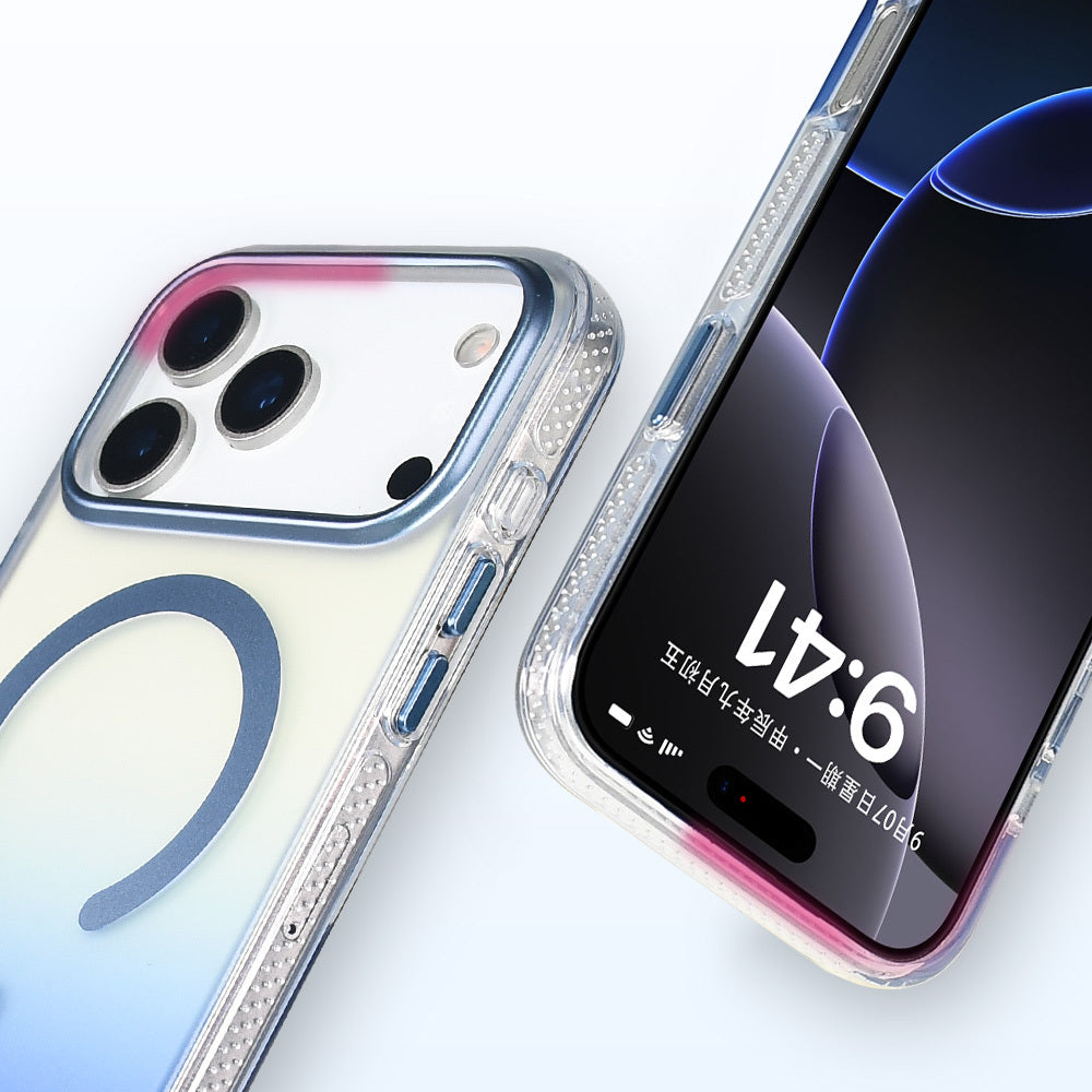 Apple iPhone 17 Pro Kılıf M-safe Şarj Özellikli Transparan Renk Geçişli Zore Toros Kapak