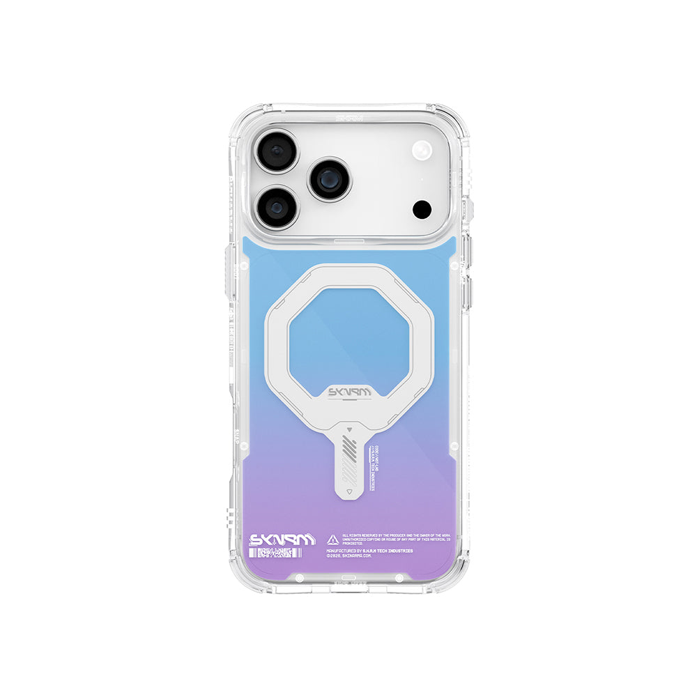 Apple iPhone 17 Pro Kılıf Skinarma M-Safe Şarj Özellikli IML Baskılı Holografik MYST Kapak