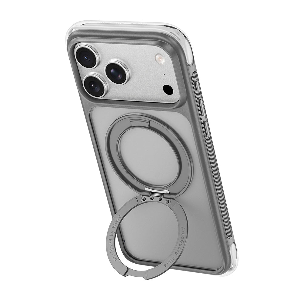 Apple iPhone 17 Pro Kılıf Wiwu AG-203 AeroGuard Ultra Serisi M-safe Şarj Özellikli Airbag Tasarımlı Standlı Kapak