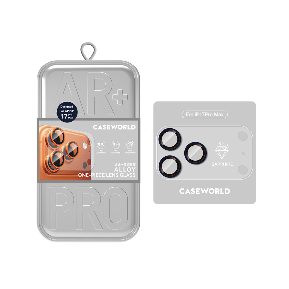 Apple iPhone 17 Pro Max CaseWorld Alloy Sapphire Safir One-Piece Anti Reflective Safir Kamera Lens Koruyucu