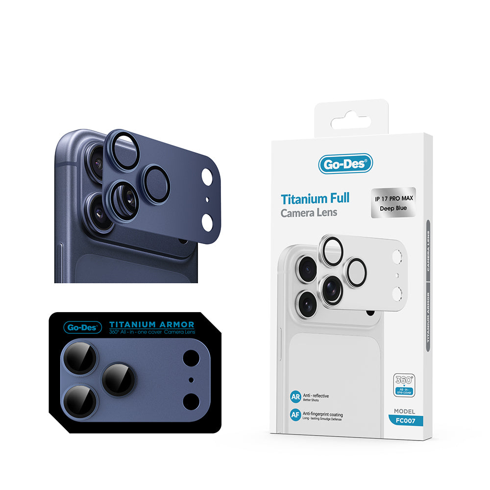 Apple iPhone 17 Pro Max Go Des FC007 Titanyum Serisi Anti Reflective Kamera Lens Koruyucu