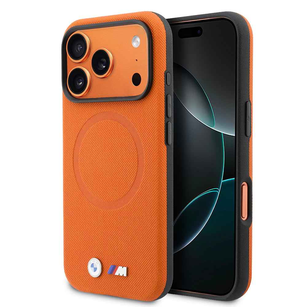 Apple iPhone 17 Pro Max Kılıf BMW Orjinal Lisanslı M-safe Şarj Özellikli Halka Tasarımlı M Logolu PU Deri Kapak