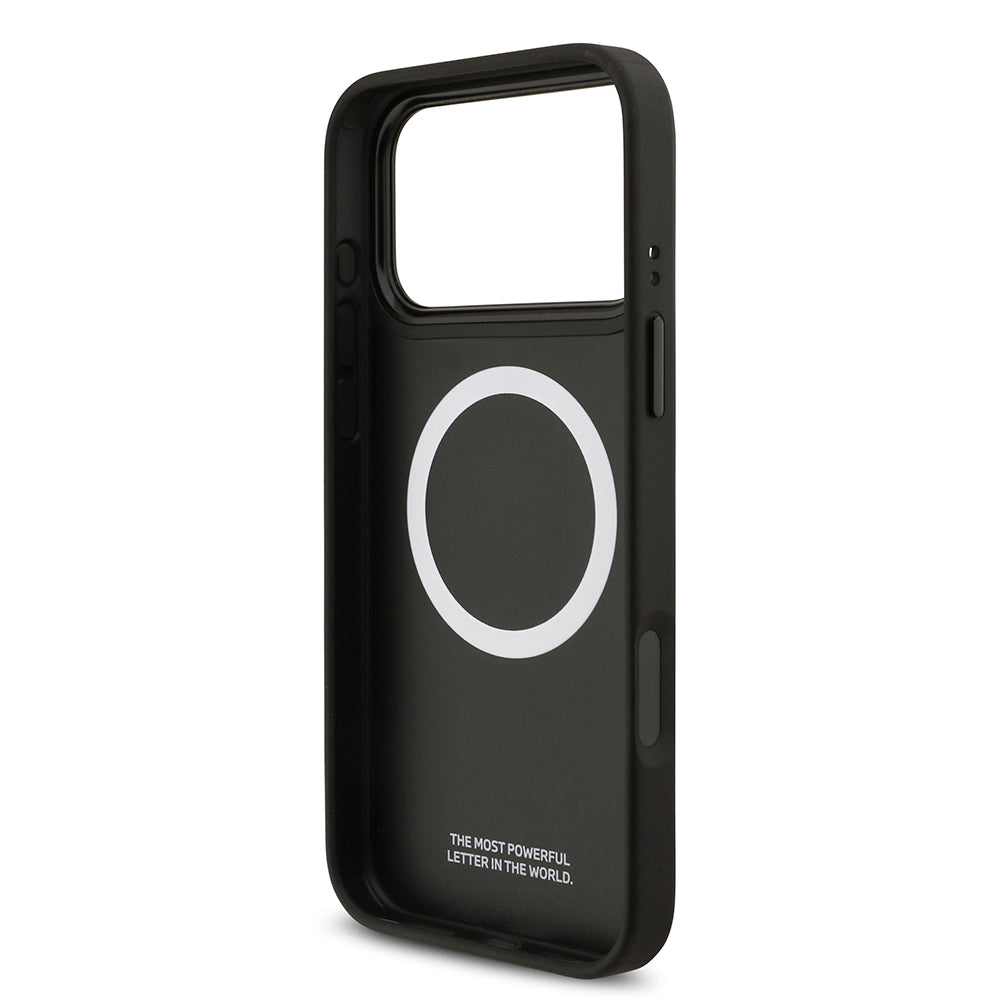 Apple iPhone 17 Pro Max Kılıf BMW Orjinal Lisanslı M-safe Şarj Özellikli Karbon Fiber Metal Logolu Kevlar Kapak