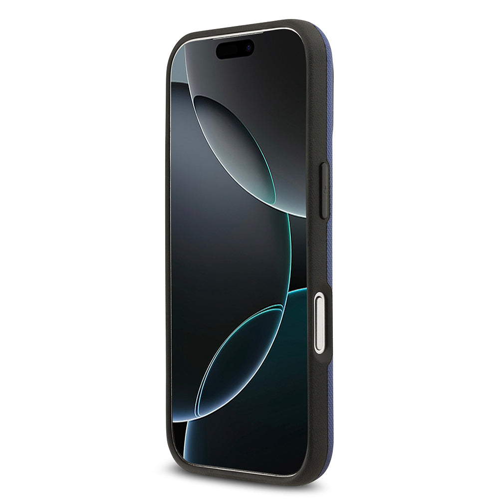 Apple iPhone 17 Pro Max Kılıf BMW Orjinal Lisanslı M-safe Şarj Özellikli Metal Logolu Delikli M Dizayn Deri Kapak