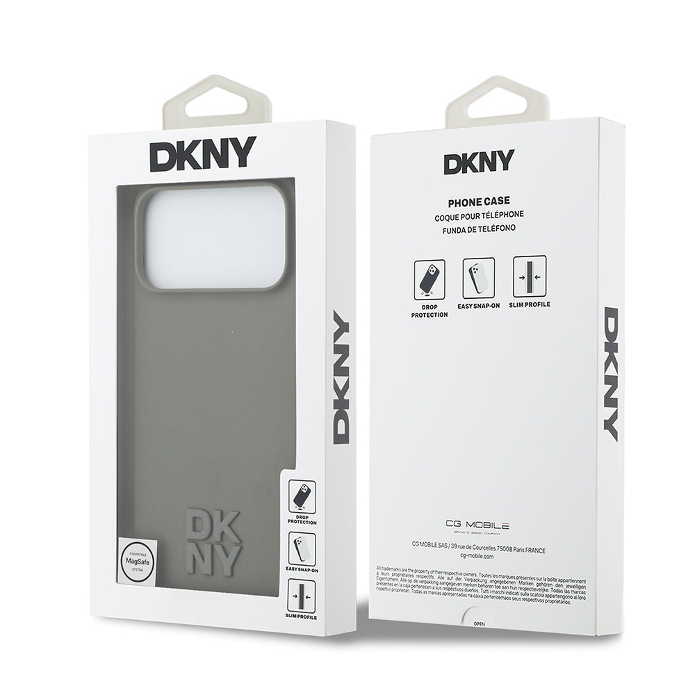 Apple iPhone 17 Pro Max Kılıf DKNY Orjinal Lisanslı M-safe Şarj Özellikli Metal Logolu Silikon Kapak