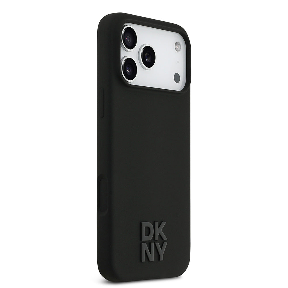 Apple iPhone 17 Pro Max Kılıf DKNY Orjinal Lisanslı M-safe Şarj Özellikli Metal Logolu Silikon Kapak