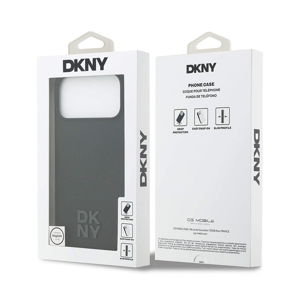 Apple iPhone 17 Pro Max Kılıf DKNY Orjinal Lisanslı M-safe Şarj Özellikli Metal Logolu Silikon Kapak