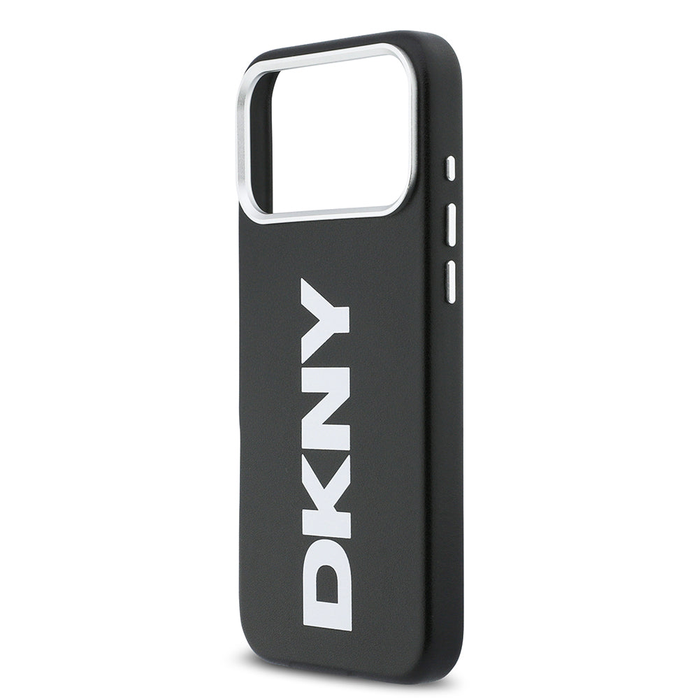 Apple iPhone 17 Pro Max Kılıf DKNY Orjinal Lisanslı M-safe Şarj Özellikli PU Büyük Dikey Logolu Kapak