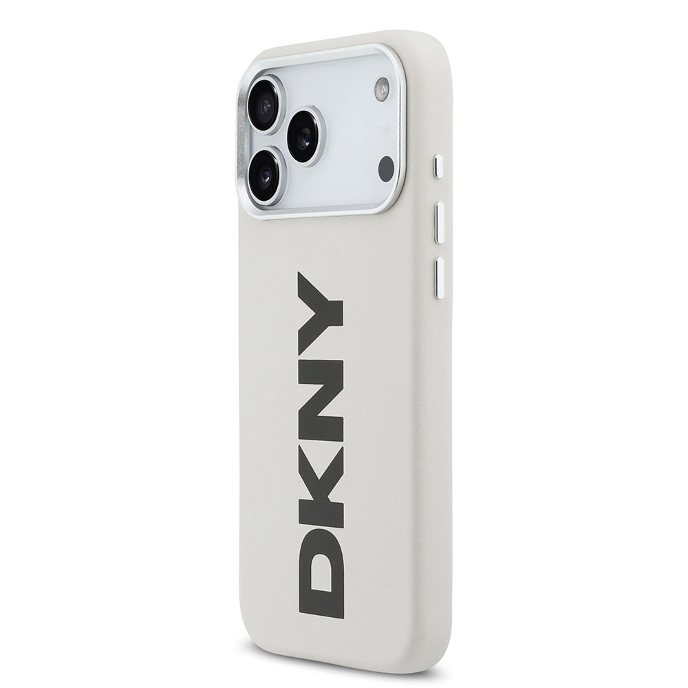 Apple iPhone 17 Pro Max Kılıf DKNY Orjinal Lisanslı M-safe Şarj Özellikli PU Büyük Dikey Logolu Kapak