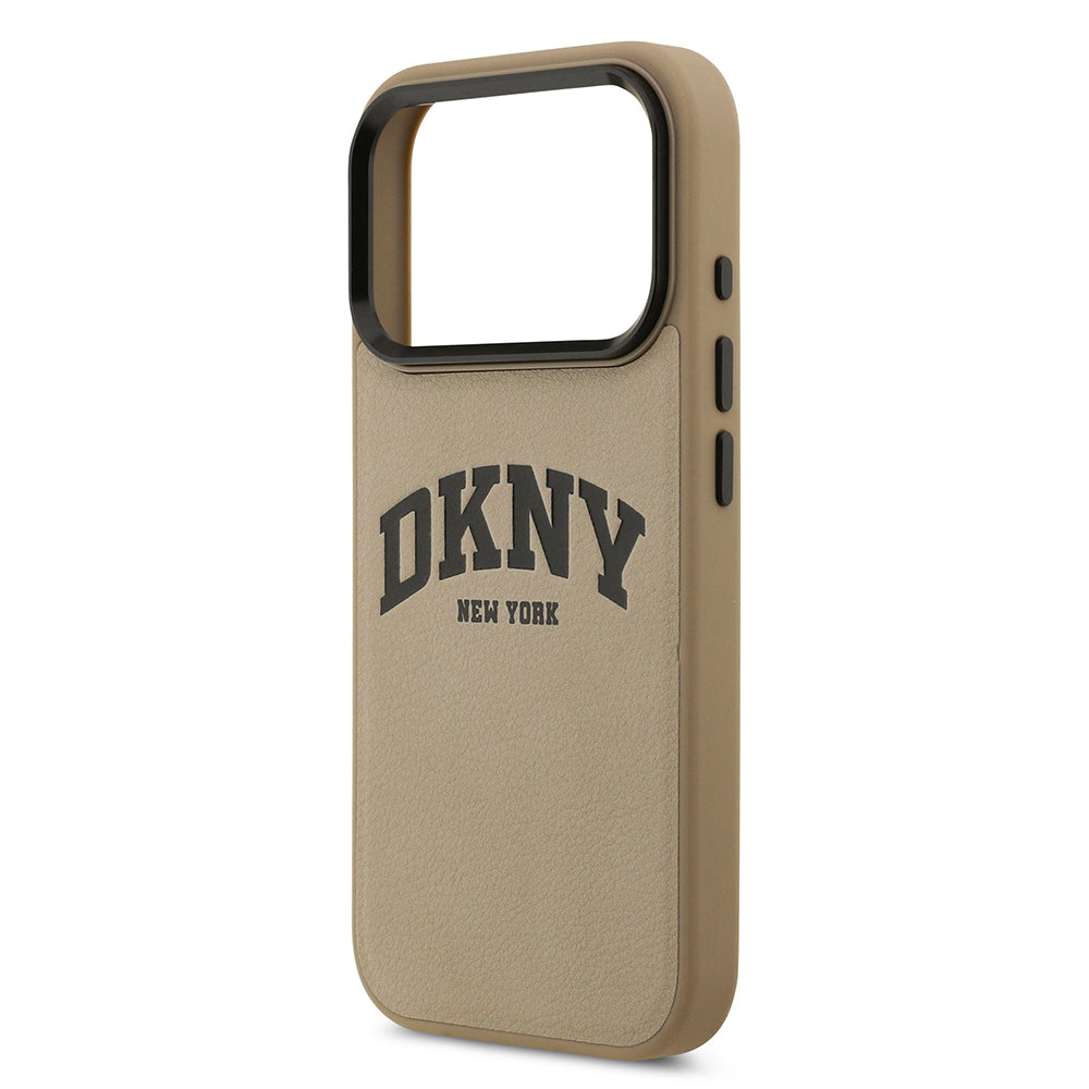 Apple iPhone 17 Pro Max Kılıf DKNY Orjinal Lisanslı M-safe Şarj Özellikli PU Deri Kabartmalı Kapak