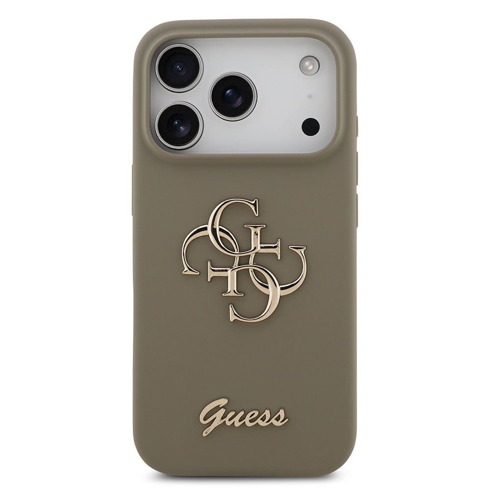 Apple iPhone 17 Pro Max Kılıf Guess Orjinal Lisanslı Grained Yazı Logolu Kapak