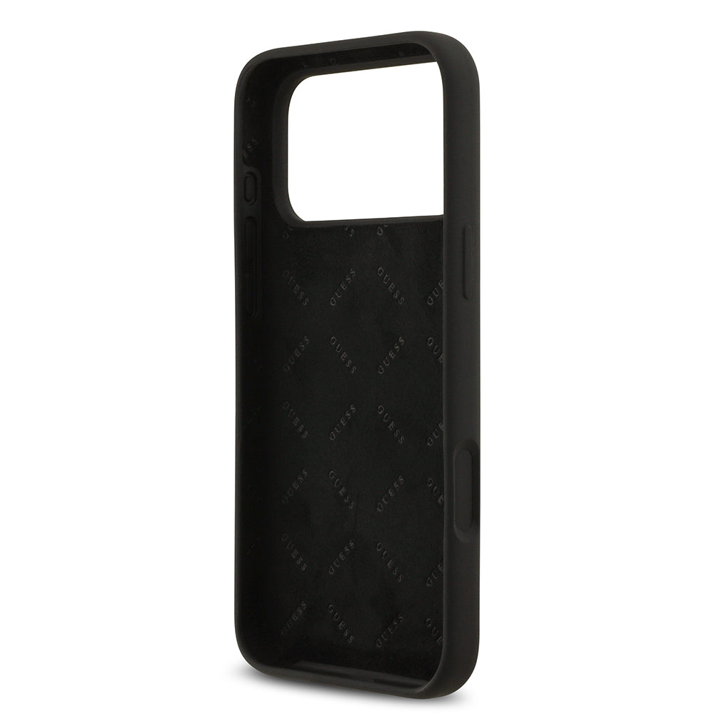 Apple iPhone 17 Pro Max Kılıf Guess Orjinal Lisanslı Grained Yazı Logolu Kapak