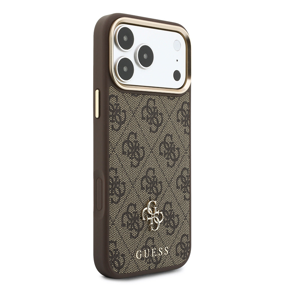 Apple iPhone 17 Pro Max Kılıf Guess Orjinal Lisanslı M-safe Şarj Özellikli 4G Büyük Metal Logolu Kartlıklı Kapak