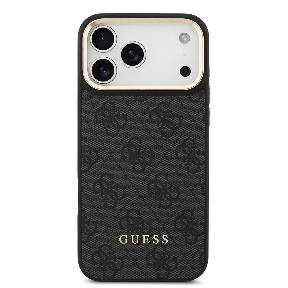 Apple iPhone 17 Pro Max Kılıf Guess Orjinal Lisanslı M-safe Şarj Özellikli 4G Metal Büyük Logolu Kartlıklı Kapak