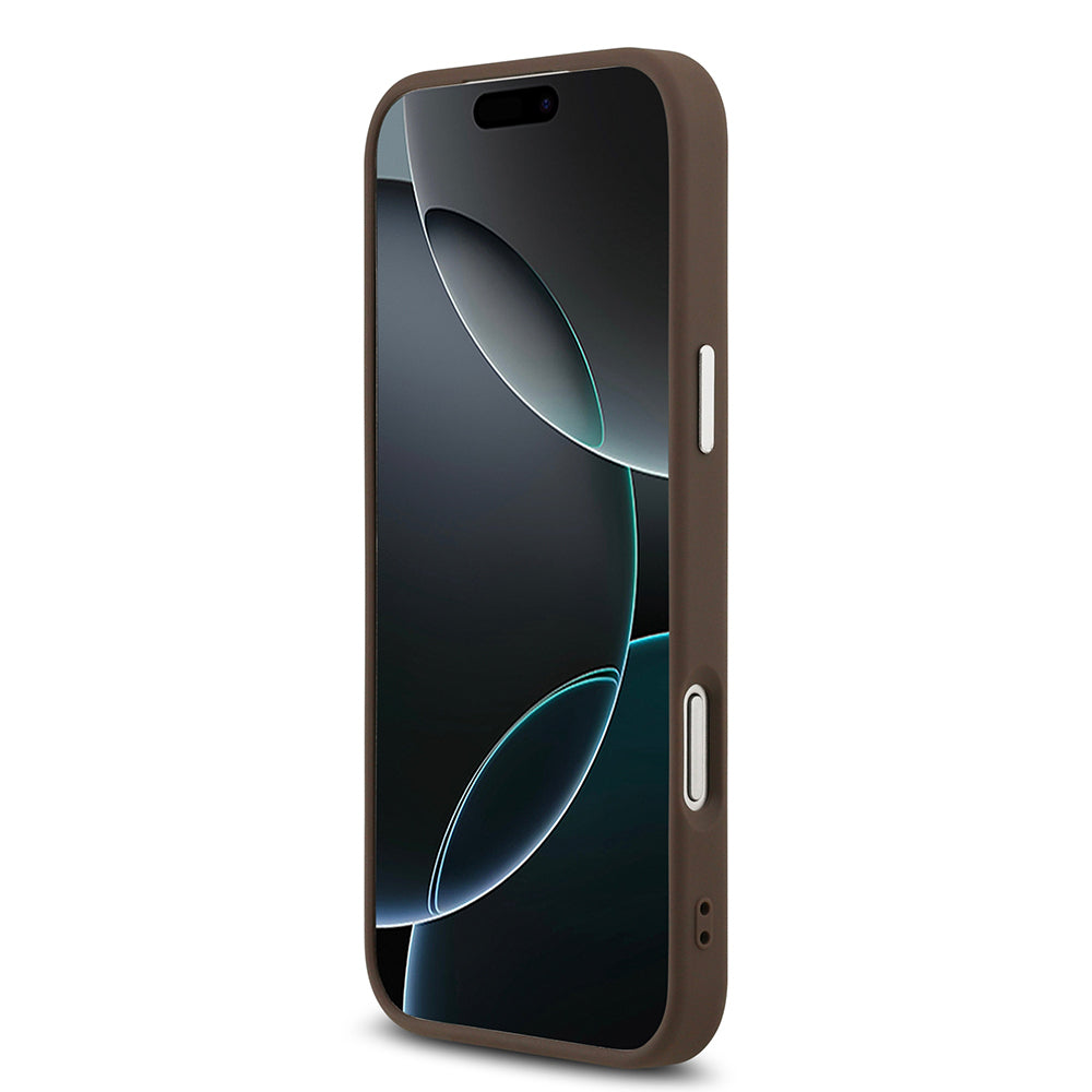 Apple iPhone 17 Pro Max Kılıf Guess Orjinal Lisanslı M-safe Şarj Özellikli Klasik Yazı Logolu PU Deri Kapak