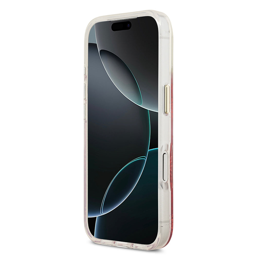 Apple iPhone 17 Pro Max Kılıf Guess Orjinal Lisanslı M-safe Şarj Özellikli Simli Peony Desenli Silikon Kapak