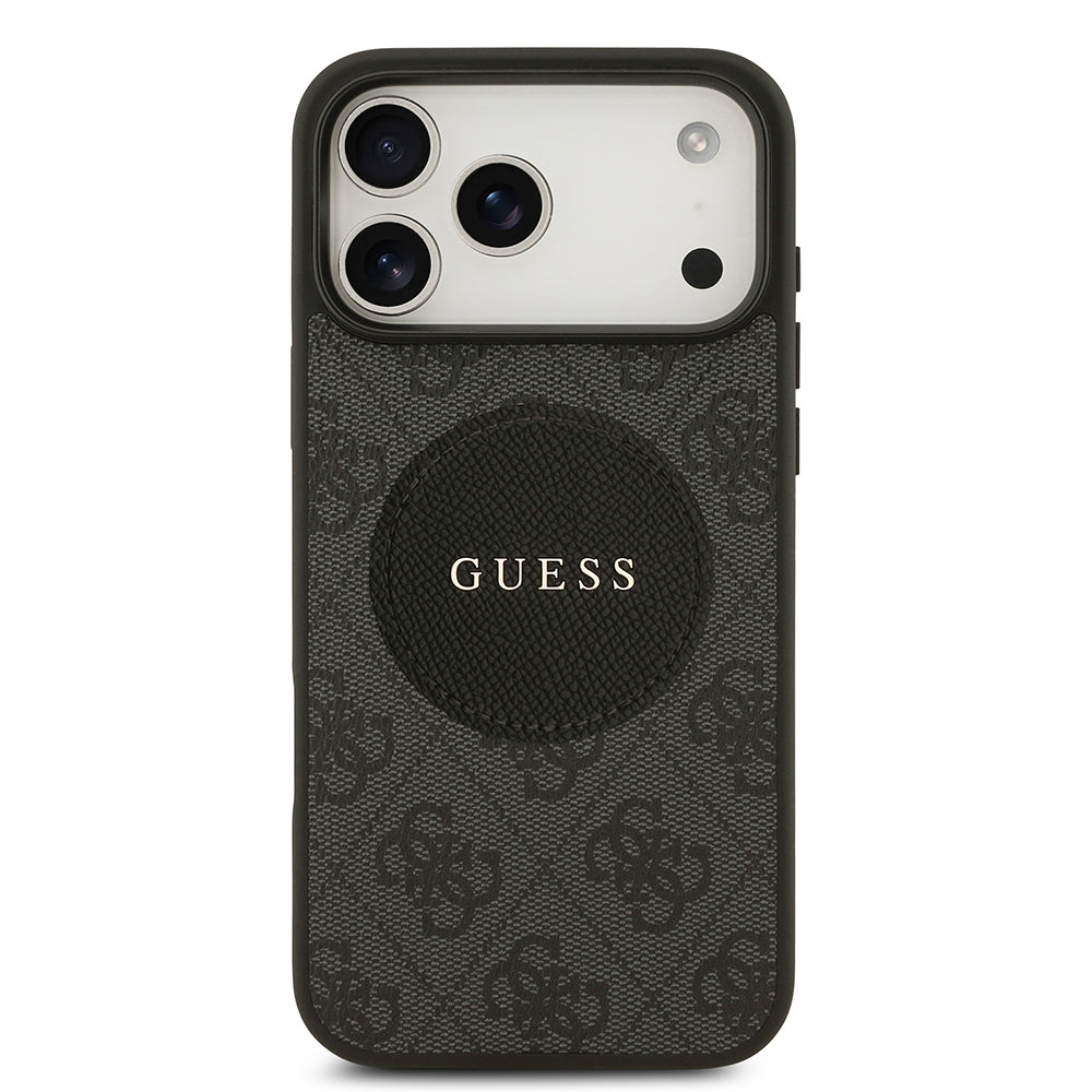Apple iPhone 17 Pro Max Kılıf Guess Orjinal Lisanslı M-safe Şarj Özellikli Yazı Logolu Circle Classic Kapak